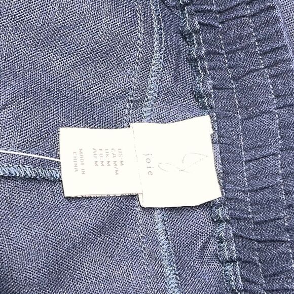 NWT Anthropologie Joie Navy Linen Pull on Relaxed Cargo Ankle Pants Womens Sz M - Picture 7 of 8